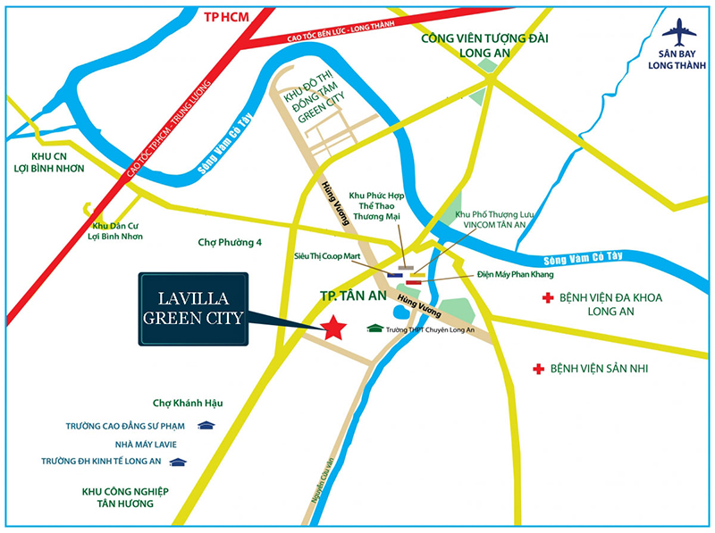 Bản đồ đường đi dự án LaVilla Green City